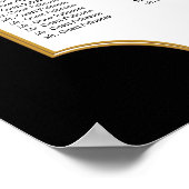 Poster Noir élégant | Carte de siège Mariage or (Coin)