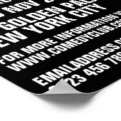 Poster Noir élégant, Comédien, Comedy Club Publicité (Coin)