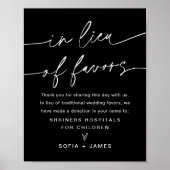 Poster NOIR En Lieu Et Place Des Faveurs Mariage Dons Sig (Devant)