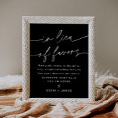 Poster NOIR En Lieu Et Place Des Faveurs Mariage Dons Sig