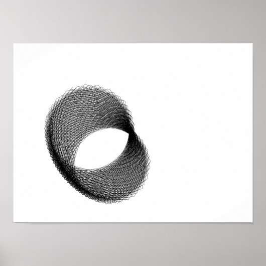 Poster noir en mathématiques papillon en perspecti (Devant)