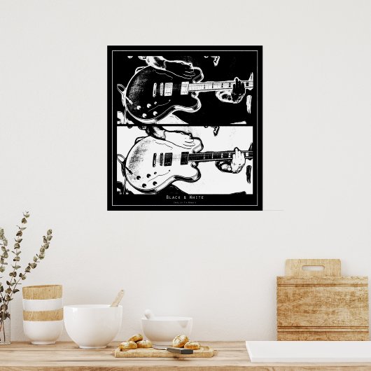 Poster Noir et blanc (Cuisine)