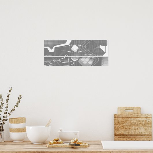 Poster Noir et blanc (Cuisine)