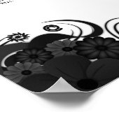 Poster Noir et blanc 11 Tables Mariages Cartes de sièges (Coin)