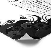 Poster Noir et blanc 15 tables Mariages Tableaux de siège (Coin)