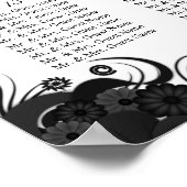 Poster Noir et blanc 16 Tables Mariages Cartes de sièges (Coin)