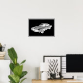 Poster Noir Et Blanc 1967 Buick Riviera Pop Art (Bureau à domicile)