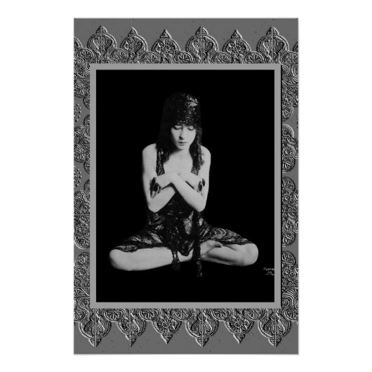 Poster noir et blanc avec danseuse Vintage (Devant)