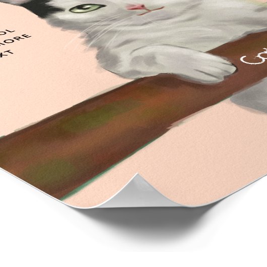 Poster Noir et blanc Chat Digital Peinture Décor (Coin)