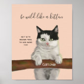 Poster Noir et blanc Chat Digital Peinture Décor (Devant)