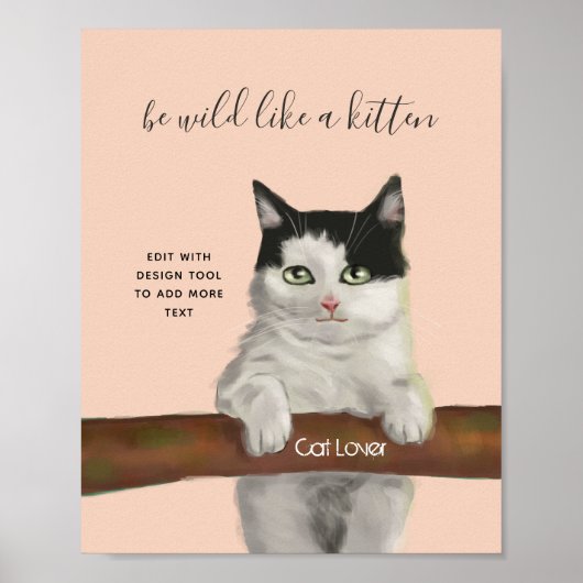 Poster Noir et blanc Chat Digital Peinture Décor (Devant)