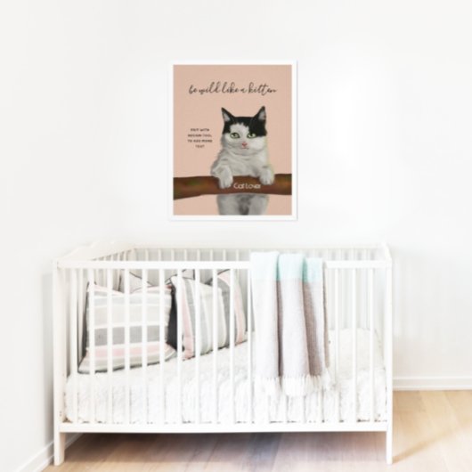 Poster Noir et blanc Chat Digital Peinture Décor