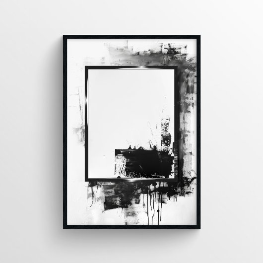 Poster Noir et blanc contemporain Abstrait