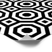 Poster noir et blanc de l'estragon imbriqué (Coin)