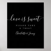 Poster Noir Et Blanc Élégant Script L'Amour Est Un Symbol (Devant)