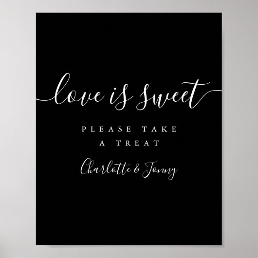 Poster Noir Et Blanc Élégant Script L'Amour Est Un Symbol (Devant)