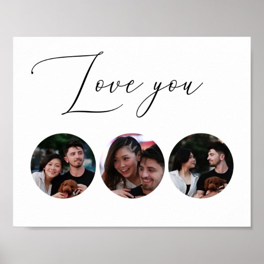 Poster Noir et blanc élégant script simple multi photo (Devant)