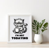 Poster Noir et blanc Funny Grumpy Cat Art