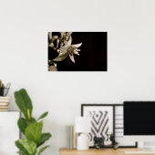 Poster noir et blanc Fuschia (Bureau à domicile)