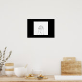 Poster noir et blanc Holding Hands (Cuisine)