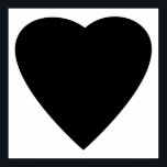 Poster Noir et Blanc Love Heart Design.<br><div class="desc">Un coeur noir sur un arrière - plan blanc.</div>