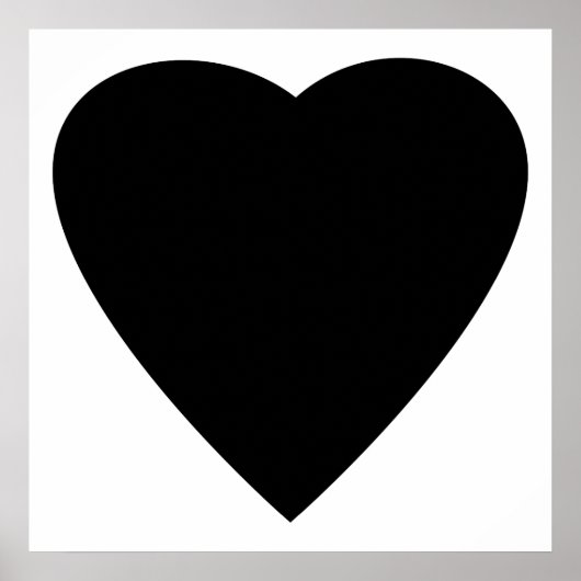 Poster Noir et Blanc Love Heart Design. (Devant)