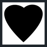 Poster Noir et Blanc Love Heart Design.<br><div class="desc">Un coeur noir sur un arrière - plan blanc.</div>