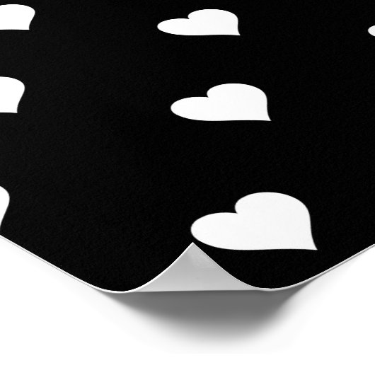 Poster Noir et blanc mignon Motif de coeur simple (Coin)