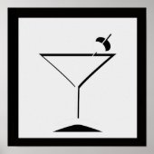 Poster Noir et blanc minimal Martini Art Imprimer (Devant)