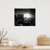Poster Noir et blanc New York City Brooklyn Bridge (Cuisine)