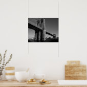 Poster Noir et blanc New York City Brooklyn Bridge (Cuisine)