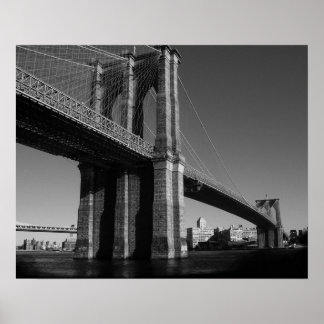 Poster Noir et blanc New York City Brooklyn Bridge
