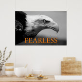 Poster Noir et blanc Oeil d'aigle à leadership sans peur (Cuisine)
