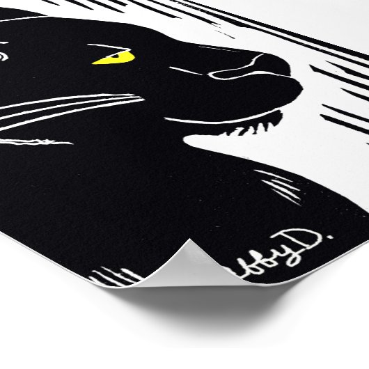 Poster noir et blanc Panther Art, 5 x 7 pouces (Coin)
