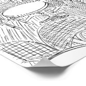 Poster noir et blanc Paris Boulangerie (Coin)