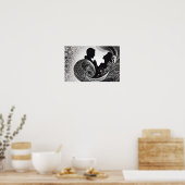 Poster Noir et blanc Silent Vow Silhouette Histoire d'amo (Cuisine)