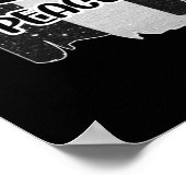 Poster Noir et blanc Striped Peace Love Soccer (Coin)