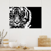 Poster Noir et blanc Sumatran Borneo Tiger (Cuisine)
