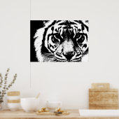 Poster Noir et blanc Sumatran Borneo Tiger Eyes (Cuisine)