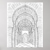 Poster noir et blanc sur le hall du Maroc (Devant)