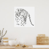 Poster noir et blanc sur tigre (Cuisine)