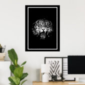 Poster noir et blanc Tiger Imprimer - Style Pop Ar (Bureau à domicile)