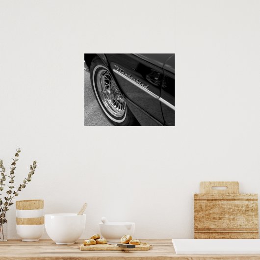 Poster noir et blanc Vieux Thunderbird (Cuisine)