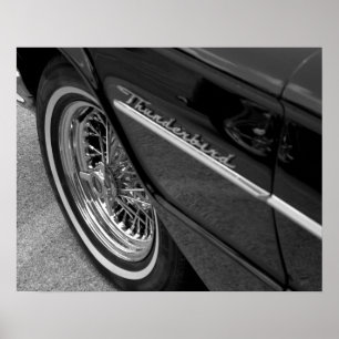 Poster noir et blanc Vieux Thunderbird