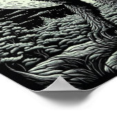 Poster Noir et blanc Vintage Werewolf Ai Art (Coin)