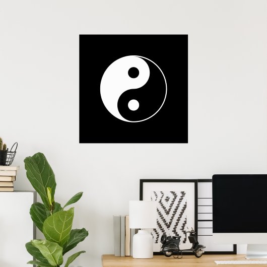 Poster noir et blanc Yin Yang (Bureau à domicile)