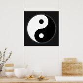 Poster noir et blanc Yin Yang (Cuisine)