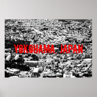 Poster noir et blanc Yokohama
