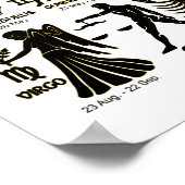 Poster noir et blanc Zodiac avec mois (Coin)