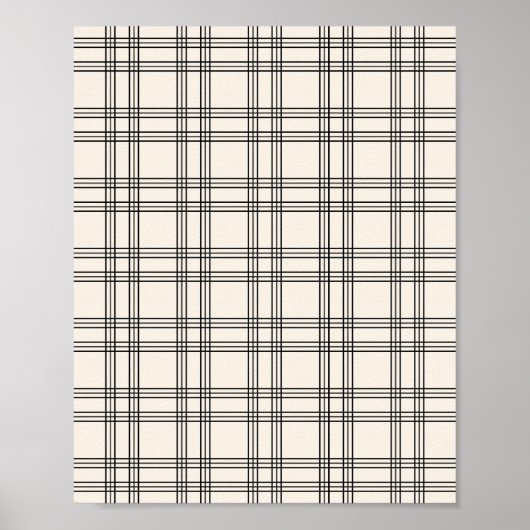 Poster Noir Et Crème Blanc En vichy (Devant)